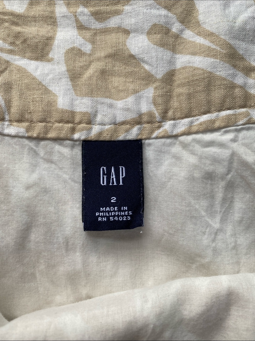 GAP Beige and White Floral A-Line Skirt with Subtle Print - Picture 2 of 6